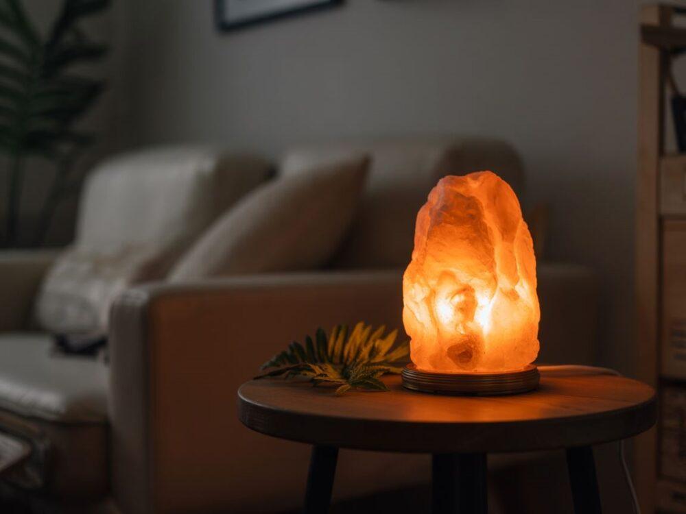Lampa solna oświetlona